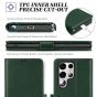 TUCCH SAMSUNG S22 Ultra Wallet Case, SAMSUNG Galaxy S22 Ultra PU Leather Cover Book Flip Folio Case - Midnight Green