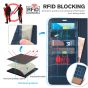 TUCCH SAMSUNG GALAXY S23 Plus Wallet Case, SAMSUNG S23 Plus PU Leather Case Book Flip Folio Cover - Dark Blue & Brown