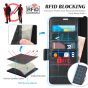 TUCCH SAMSUNG S23 Ultra Wallet Case, SAMSUNG Galaxy S23 Ultra PU Leather Cover Book Flip Folio Case - Wrist Strap - Black