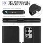 TUCCH SAMSUNG S23 Ultra Wallet Case, SAMSUNG Galaxy S23 Ultra PU Leather Cover Book Flip Folio Case - Black