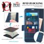 TUCCH SAMSUNG S23 Ultra Wallet Case, SAMSUNG Galaxy S23 Ultra PU Leather Cover Book Flip Folio Case - Dark Blue