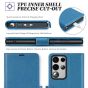 TUCCH SAMSUNG S23 Ultra Wallet Case, SAMSUNG Galaxy S23 Ultra PU Leather Cover Book Flip Folio Case - Light Blue