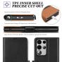 TUCCH SAMSUNG S23 Ultra Wallet Case, SAMSUNG Galaxy S23 Ultra PU Leather Cover Book Flip Folio Case - Black & Brown