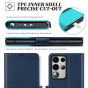 TUCCH SAMSUNG S23 Ultra Wallet Case, SAMSUNG Galaxy S23 Ultra PU Leather Cover Book Flip Folio Case - Dark Blue & Light Blue