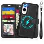 TUCCH SAMSUNG S25 Edge Detachable Wallet Case with Wristlet, 2IN1 SAMSUNG Galaxy S25 Edge PU Leather Cover with Removable Phone Case, Card Slots RFID Blocking Kickstand Magnetic Closure PU Leather Flip Stand Phone Cover