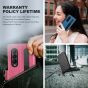 TUCCH SAMSUNG GALAXY Z FOLD 3 Wallet Case, SAMSUNG Z FOLD 3 Flip Case with S Pen Holder - Hot Pink