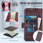 TUCCH SAMSUNG GALAXY Z FOLD 3 Wallet Case, SAMSUNG Z FOLD 3 Flip Case with S Pen Holder - Wine Red