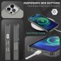 SHIELDON iPhone 13 Pro Max Clear Case Anti-Yellowing, Transparent Thin Slim Anti-Scratch Shockproof PC+TPU Case with Tempered Glass Screen Protector for iPhone 13 Pro Max Crystal Clear - Grey