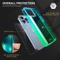 SHIELDON iPhone 13 Pro Max Clear Case Anti-Yellowing, Transparent Thin Slim Anti-Scratch Shockproof PC+TPU Case with Tempered Glass Screen Protector for iPhone 13 Pro Max Crystal Clear - Blue&Green