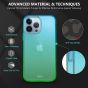 SHIELDON iPhone 13 Pro Max Clear Case Anti-Yellowing, Transparent Thin Slim Anti-Scratch Shockproof PC+TPU Case with Tempered Glass Screen Protector for iPhone 13 Pro Max Crystal Clear - Blue&Green
