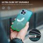 SHIELDON iPhone 13 Pro Max Clear Case Anti-Yellowing, Transparent Thin Slim Anti-Scratch Shockproof PC+TPU Case with Tempered Glass Screen Protector for iPhone 13 Pro Max Crystal Clear - Blue&Green