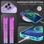 SHIELDON iPhone 13 Pro Max Clear Case Anti-Yellowing, Transparent Thin Slim Anti-Scratch Shockproof PC+TPU Case with Tempered Glass Screen Protector for iPhone 13 Pro Max Crystal Clear - Purple&Blue