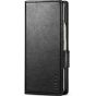 TUCCH SAMSUNG Z FOLD6 Wallet Case with S Pen Holder, RFID Blocking, Magnetic Closure, Stand, Drop Protection Magnetic Cover - Full Grain Black