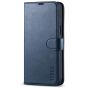 TUCCH iPhone 14 Plus Wallet Case, Mini iPhone 14 Plus 6.7-inch Leather Case, Folio Flip Cover with RFID Blocking, Stand, Credit Card Slots, Magnetic Clasp Closure - Blue