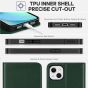 TUCCH iPhone 14 Plus Wallet Case, iPhone 14 6.7-Inch Plus Flip Folio Book Cover, Magnetic Closure Phone Case - Midnight Green