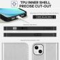 TUCCH iPhone 14 Plus Wallet Case, iPhone 14 6.7-Inch Plus Flip Folio Book Cover, Magnetic Closure Phone Case - Shiny Silver