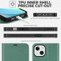 TUCCH iPhone 14 Wallet Case, iPhone 14 PU Leather Case, Folio Flip Cover with RFID Blocking, Credit Card Slots, Magnetic Clasp Closure - Myrtle Green