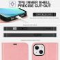 TUCCH iPhone 14 Wallet Case, iPhone 14 PU Leather Case, Folio Flip Cover with RFID Blocking, Credit Card Slots, Magnetic Clasp Closure - Rose Gold