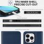 TUCCH iPhone 14 Pro Max Leather Case, iPhone 14 Pro Max PU Wallet Case with Stand Folio Flip Book Cover and Magnetic Closure - Dark Blue