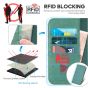TUCCH iPhone 14 Pro Max Leather Case, iPhone 14 Pro Max PU Wallet Case with Stand Folio Flip Book Cover and Magnetic Closure - Myrtle Green
