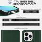 TUCCH iPhone 14 Pro Max Leather Case, iPhone 14 Pro Max PU Wallet Case with Stand Folio Flip Book Cover and Magnetic Closure - Midnight Green