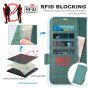 TUCCH SAMSUNG GALAXY Z FOLD4 5G Wallet Case with S Pen Holder Dual Magnetic Tab Closure Book Folio Flip Style - Myrtle Green