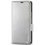 TUCCH SAMSUNG GALAXY Z FOLD4 5G Wallet Case with S Pen Holder Dual Magnetic Tab Closure Book Folio Flip Style - Shiny Silver