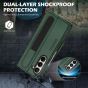 SHIELDON SAMSUNG Galaxy Z Fold6 Wallet Phone Case, SAMSUNG Z Fold 6 Genuine Leather Card Holder Cover - Midnight Green