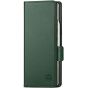 SHIELDON SAMSUNG Galaxy Z Fold6 Wallet Phone Case, SAMSUNG Z Fold 6 Genuine Leather Card Holder Cover - Midnight Green