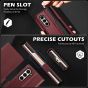 SHIELDON SAMSUNG Galaxy Z Fold6 Foldable Phone Case, SAMSUNG Z Fold 6 Genuine Leather Foldable Cover - Wine Red