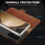 SHIELDON SAMSUNG Galaxy Z Fold6 Folio Case, SAMSUNG Z Fold 6 Genuine Leather Book Cover - Retro Brown