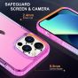 SHIELDON iPhone 13 Clear Case Anti-Yellowing, Transparent Thin Slim Anti-Scratch Shockproof PC+TPU Case with Tempered Glass Screen Protector for iPhone 13 - Purple Blue Gradient