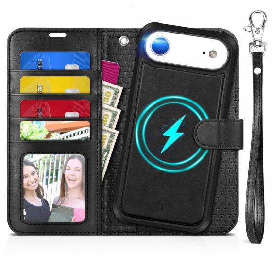 TUCCH iPhone 17 Air Leather Case with Wallet Cover, iPhone 17 Air Case Detachable and Removable, 2in1 Shockproof, Card Holders, RFID Blocking, Stand, Magnetic Clasp, Folio Case, Drop Protection, Raised Edges, Protective Leather Cover for iPhone 17 Air 6.6