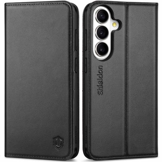 SHIELDON SAMSUNG S26 Plus Wallet Case, SAMSUNG Galaxy S26 Plus Genuine Leather Case Carry-all Flip Book Case with Kickstand Feature & ID Credit Card Holder [Magnetic Closure] for Samsung S26 Plus, Fold Folio Style Leather Cover