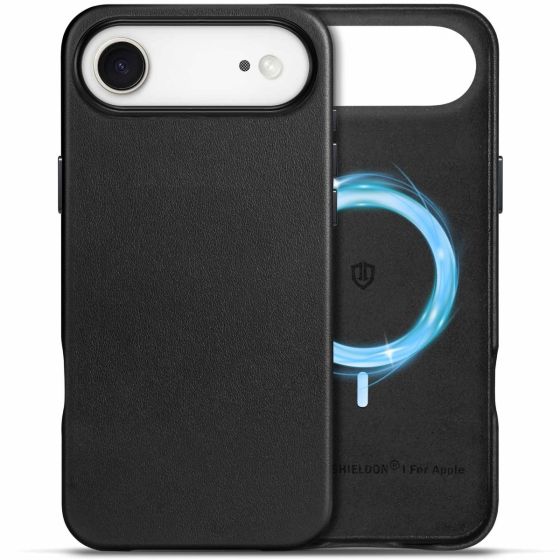 Shieldon iPhone 17 Air Genuine Leather case, MagSafe Compatible, Wireless Charging, Raised Edges, Slim Fit Elegant Non-Slip Shockproof Protective Phone Case for iPhone 17 Air 6.6-inch 2025