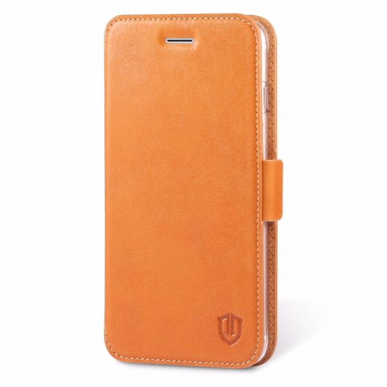 SHIELDON iPhone 7 Plus Flip Case - Genuine Leather Case