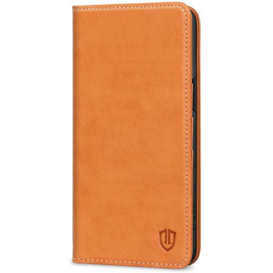 SHIELDON iPhone 15 Pro Max Genuine Leather Wallet Case, iPhone 15 Pro Max Card Holder Phone Case - Brown