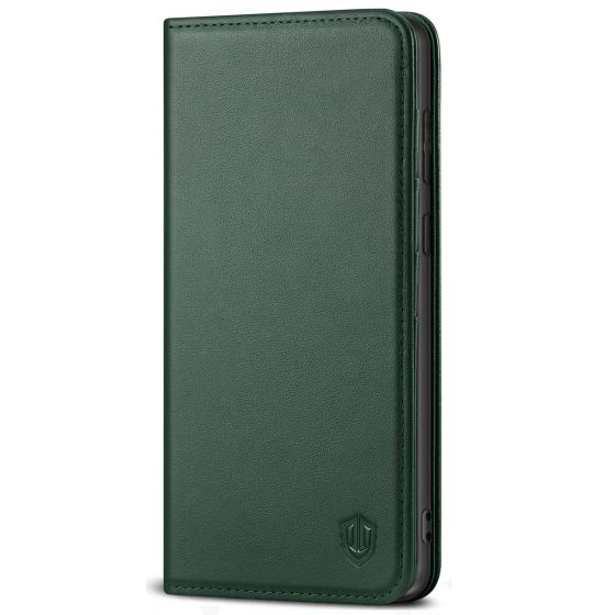 SHIELDON SAMSUNG GALAXY S20FE Folio Case Wallet Case, SAMSUNG GALAXY S20FE Genuine Leather Wallet Case - Midnight Green