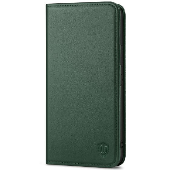 SHIELDON SAMSUNG S22 Plus Wallet Case - SAMSUNG GALAXY S22 Plus Genuine Leather Case Folio Cover - Midnight Green