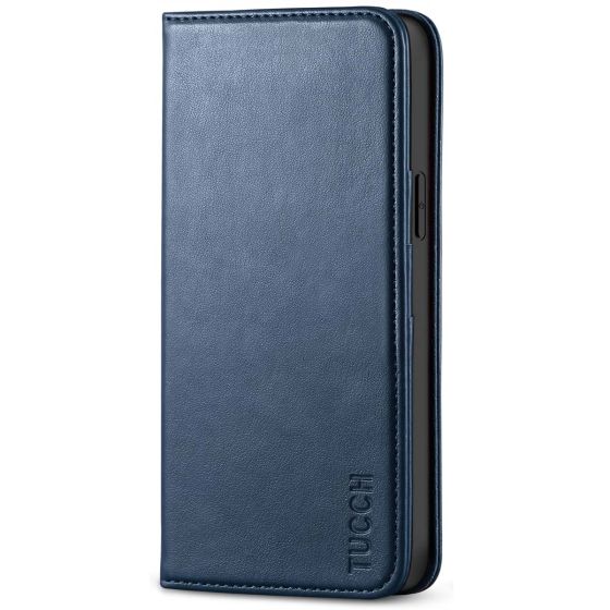 TUCCH iPhone 12 Wallet Case, iPhone 12 Pro Wallet Case, Flip Cover with Stand, Credit Card Slots, Magnetic Closure for iPhone 12 / Pro 6.1-inch 5G Blue