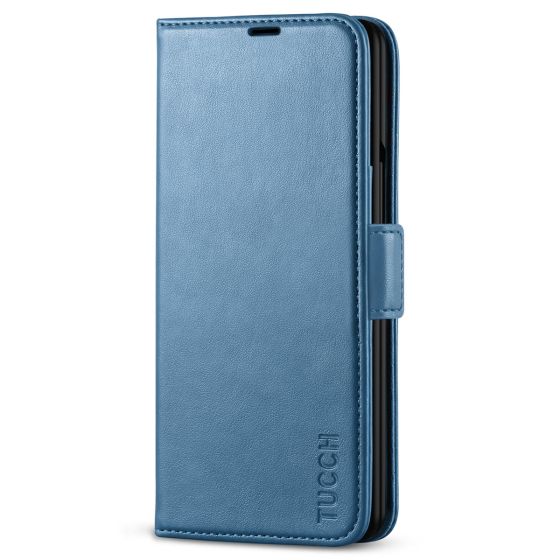 TUCCH SAMSUNG GALAXY Z FOLD 3 Wallet Case, SAMSUNG Z FOLD 3 Flip Case with S Pen Holder - Lake Blue