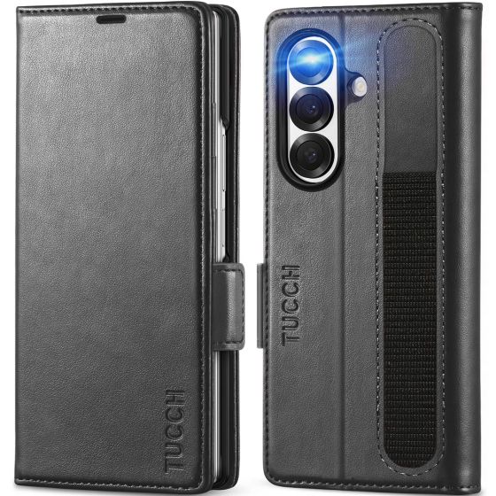 TUCCH SAMSUNG Z FOLD7 Wallet Case with S Pen Holder, SAMSUNG GALAXY Z FOLD 7 PU Leather Case with Card Holder, Stand [Card Slots] [RFID Blocking] Flip Folio Magnetic Closure Cell Phone Case