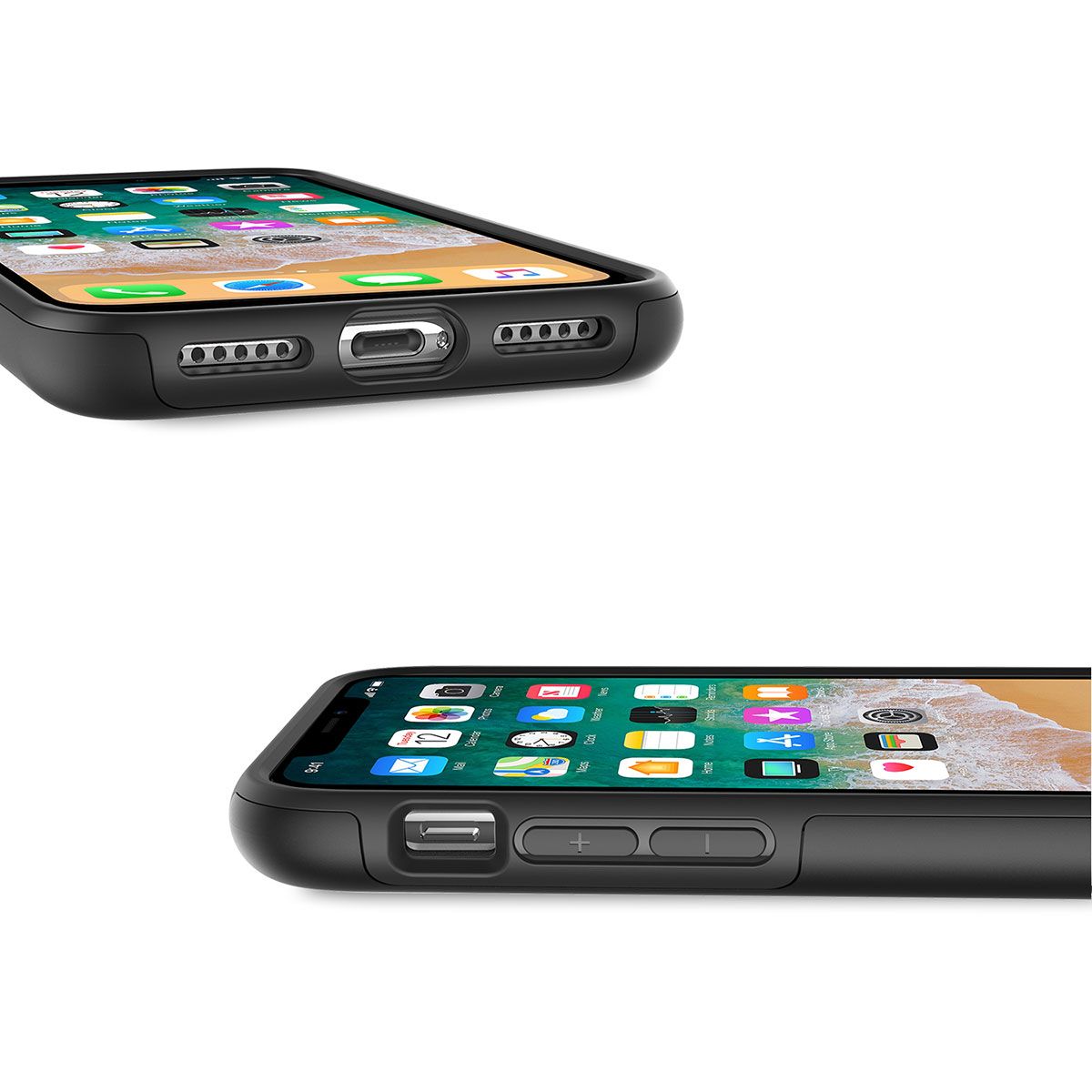 SHIELDON iPhone XS / iPhone X Case - Black Case for Apple iPhone X / iPhone  10 - Plateau Series, image size:1200x1200