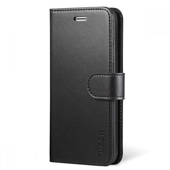 TUCCH iPhone X Wallet Case - iPhone 10 Premium PU Leather Flip Folio Case with Card Slot, Cash Clip, Stand Holder and Magnetic Closure, TPU Shockproof Interior Protective Case
