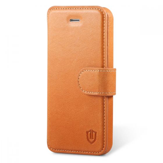 SHIELDON iPhone 5S Leather Folio Cover - Genuine Wallet Phone Case
