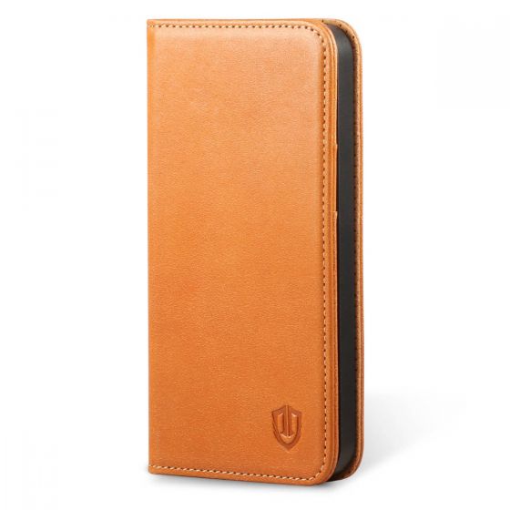SHIELDON iPhone 5S Leather Genuine Wallet Phone Case - Compatible with iPhone 5 5S SE