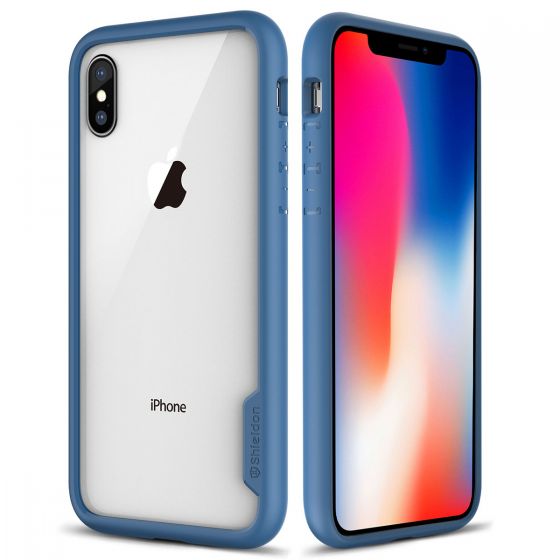 SHIELDON iPhone XS / iPhone X Case - Coral blue iPhone X / iPhone 10 TPU bumper Case with Transparent Back Cover - Glacier Series