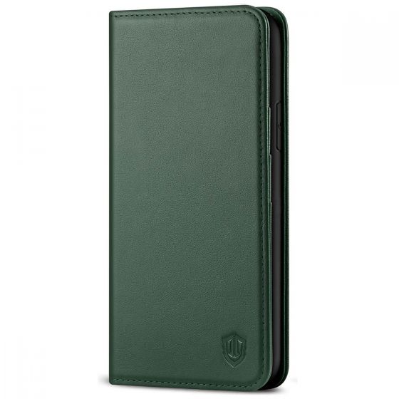 SHIELDON iPhone 11 6.1-inch Flip Leather Wallet Case - Midnight Green