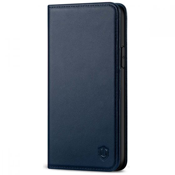 SHIELDON iPhone 11 Pro Wallet Case, Genuine Leather, Auto Sleep/Wake, RFID Blocking, Magnetic Closure - Navy Blue