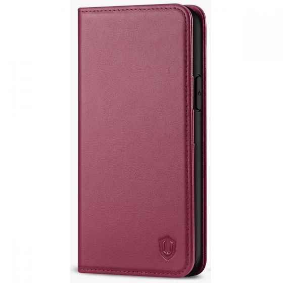 SHIELDON iPhone 11 Pro Wallet Case, Genuine Leather, Auto Sleep/Wake, RFID Blocking, Magnetic Closure - Red Violet